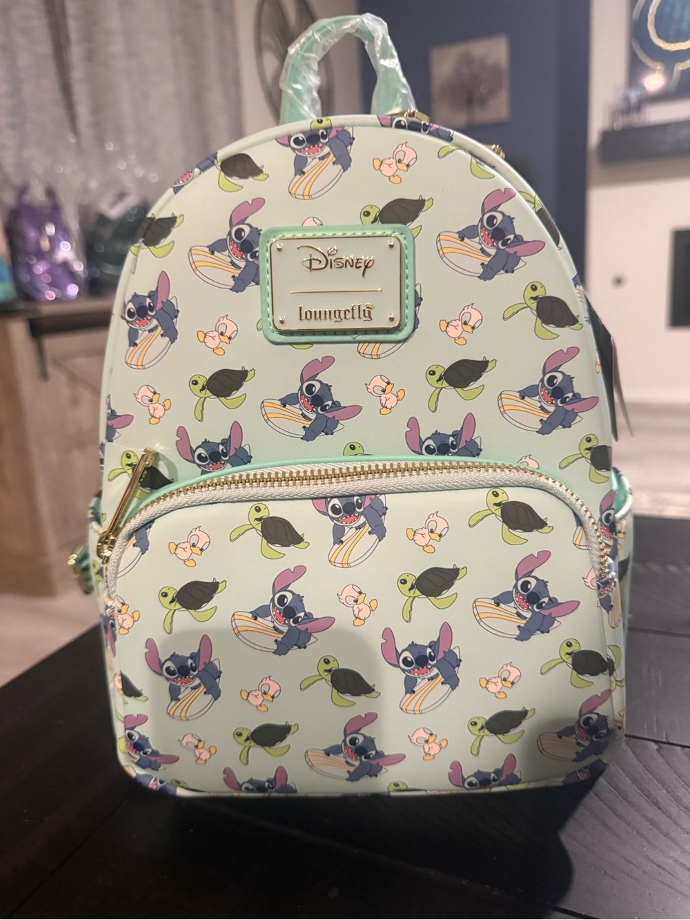 NWT Disney Lilo & Stitch Animal Friends All-Over Print Loungefly Mini Backpack